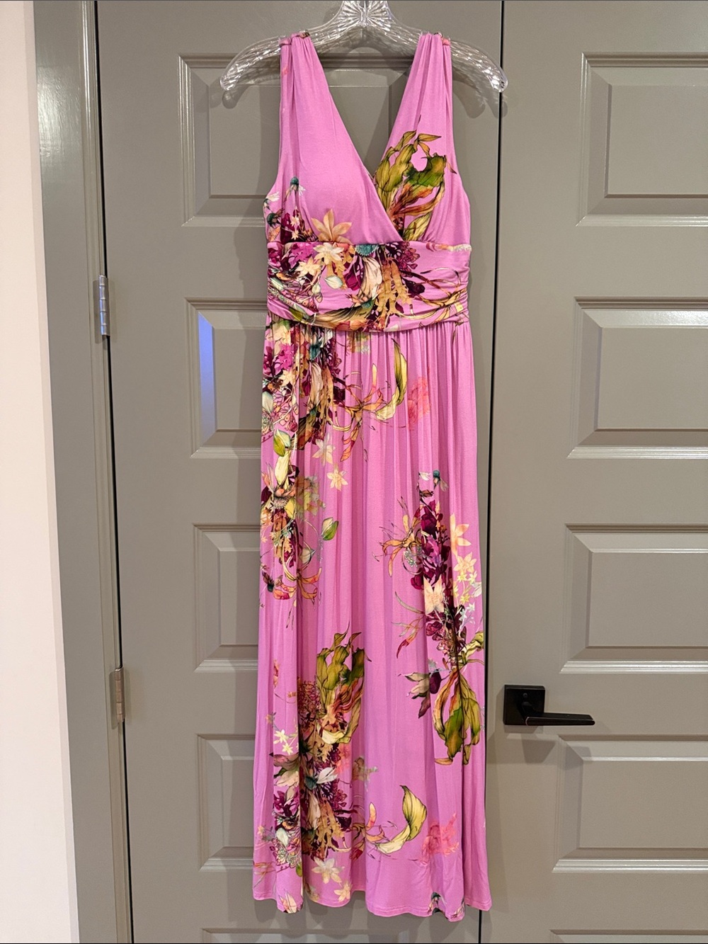Soma Wrap Front Lavender Floral Maxi Dress